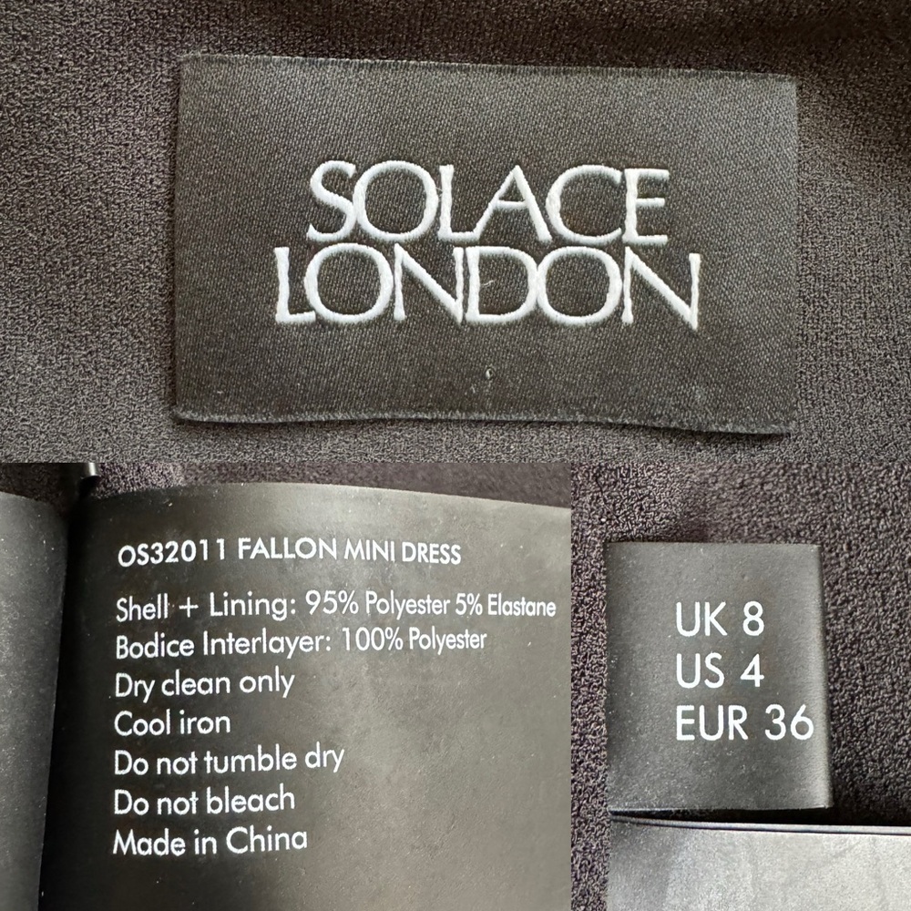 Solace London The Fallon Mini Dress in Black US:4 - Picture 10 of 11